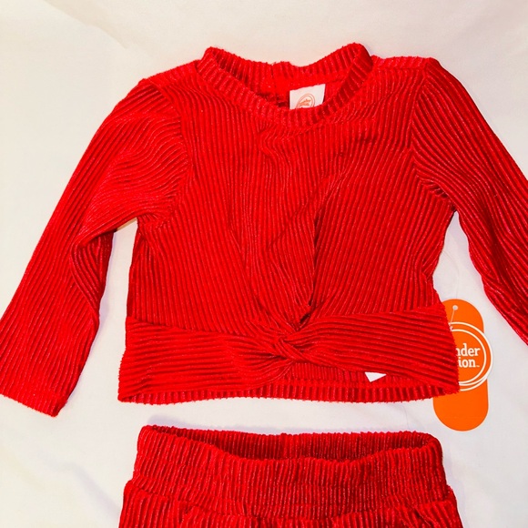 Wonder Nation Baby Girl Holiday Velour Pant Set B6 - Picture 3 of 7